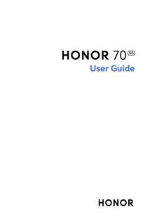 Honor 70 manual. Smartphone Instructions.